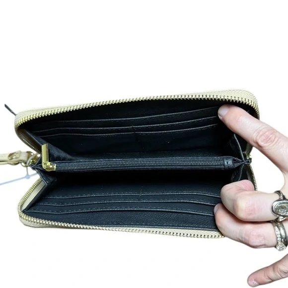 Steve Madden Tan Small Zia Wallet NWT Beige Cream Neutral - Picture 5 of 8